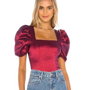 Majorelle Cruz bodysuit in Maroon